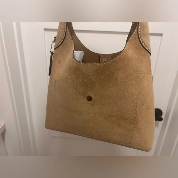 Coach Tan Suede Hobo Shoulder Bag - Picture 3 of 7